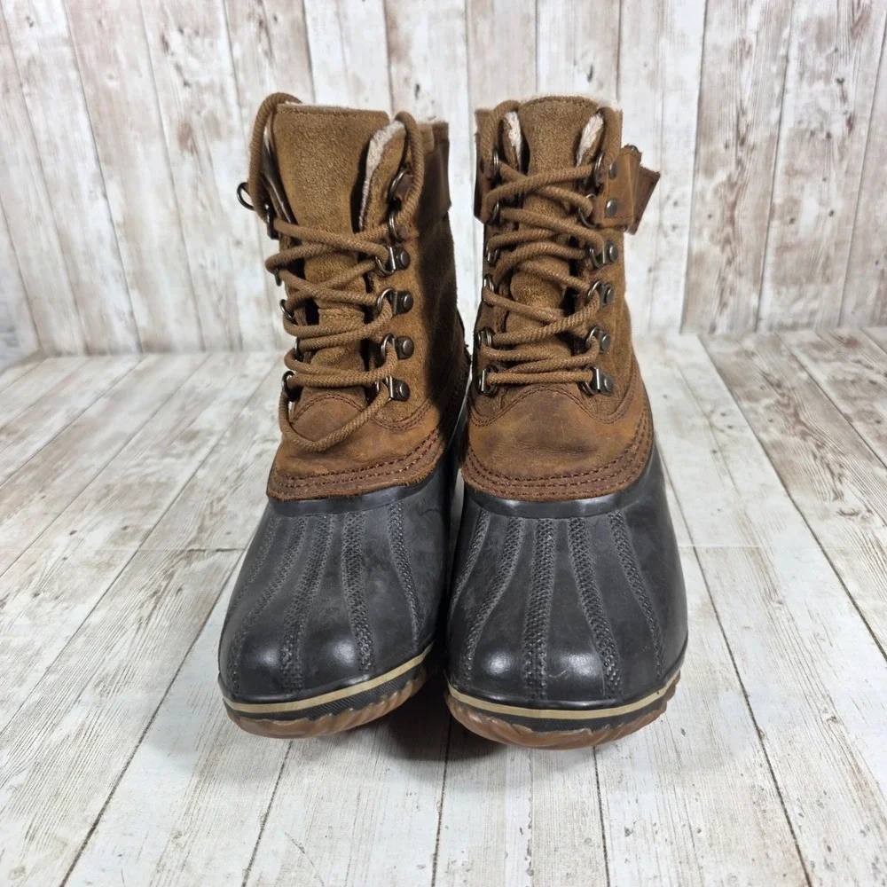Sorel Waterproof Winter Boots Women's‎ 7 Brown Leather Lace Up Duck Boot